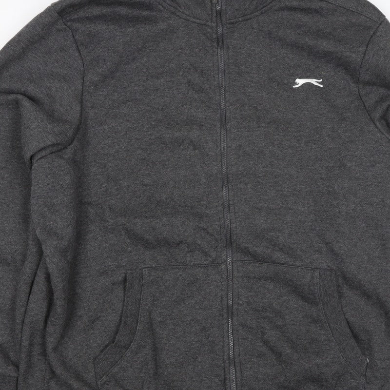 Slazenger Men’s Grey 5XL Full Zip Sweatshirt High Neck Pockets