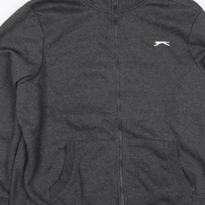 Slazenger Men’s Grey 5XL Full Zip Sweatshirt High Neck Pockets