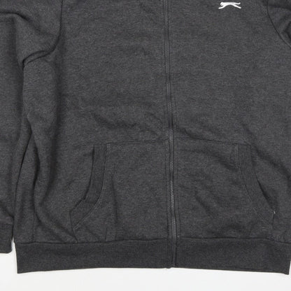 Slazenger Men’s Grey 5XL Full Zip Sweatshirt High Neck Pockets
