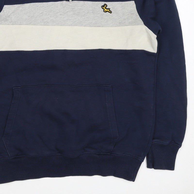 F&F Men’s Multicoloured M 1/4 Zip Colour Block Deer Sweatshirt