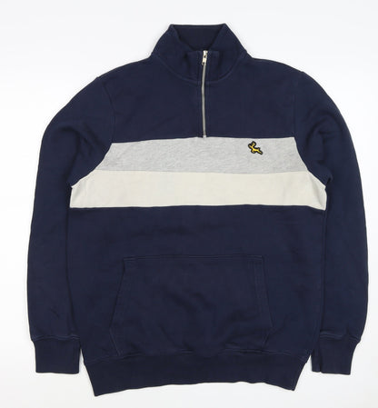 F&F Men’s Multicoloured M 1/4 Zip Colour Block Deer Sweatshirt