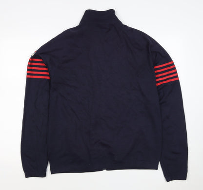 FILA White Line Men’s Blue M Full Zip Striped Wool Blend Sweatshirt