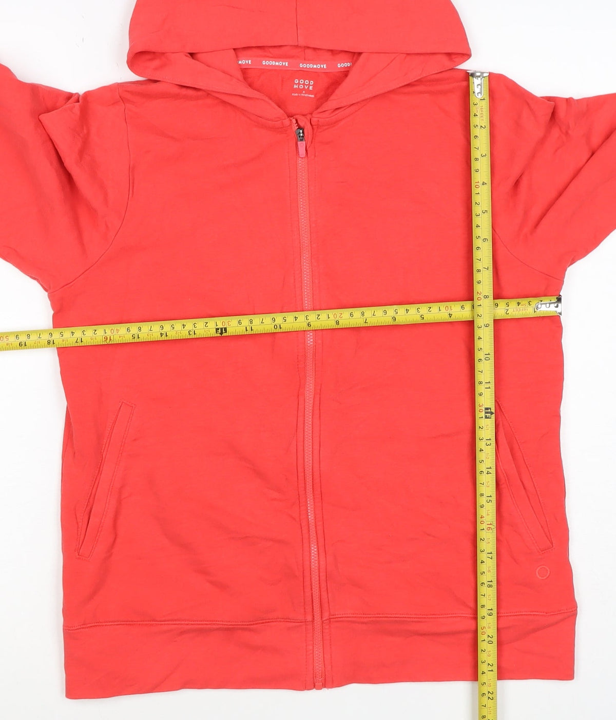 M&S Goodmove Women’s Red Size 8 Full Zip Hooded Sports Hoodie