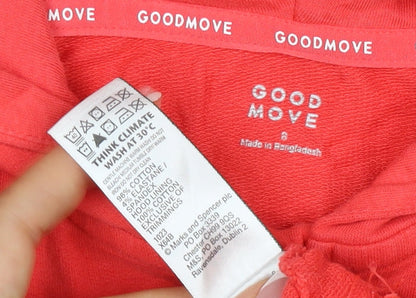 M&S Goodmove Women’s Red Size 8 Full Zip Hooded Sports Hoodie