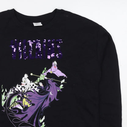 Disney TU Women’s Black UK 12 Pullover Sweatshirt Sequin Villains