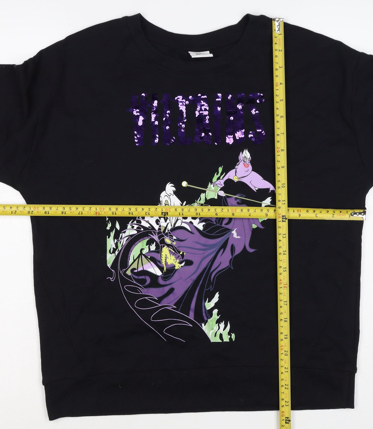 Disney TU Women’s Black UK 12 Pullover Sweatshirt Sequin Villains