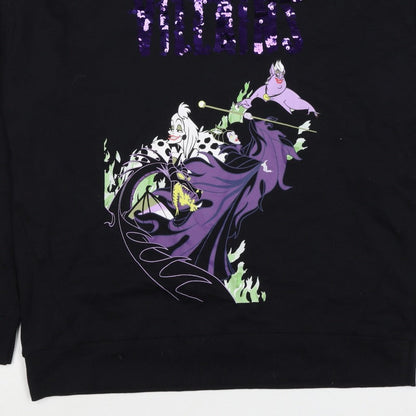 Disney TU Women’s Black UK 12 Pullover Sweatshirt Sequin Villains