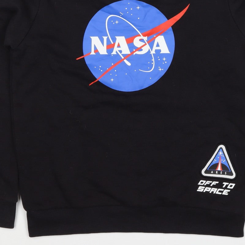 Marks and Spencer Boys Black NASA Graphic Pullover Sweatshirt 11-12 Years