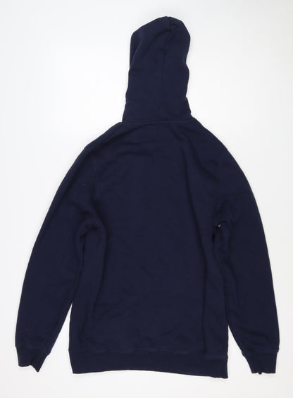 Jacamo Men’s Blue L Pullover Hoodie Cotton Blend Kangaroo Pocket
