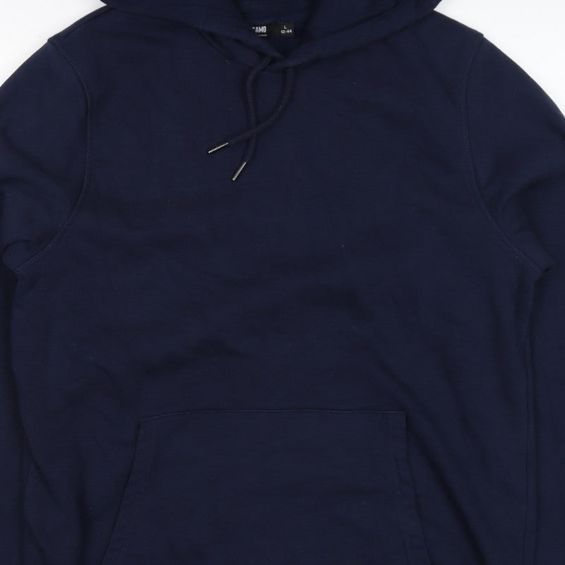 Jacamo Men’s Blue L Pullover Hoodie Cotton Blend Kangaroo Pocket