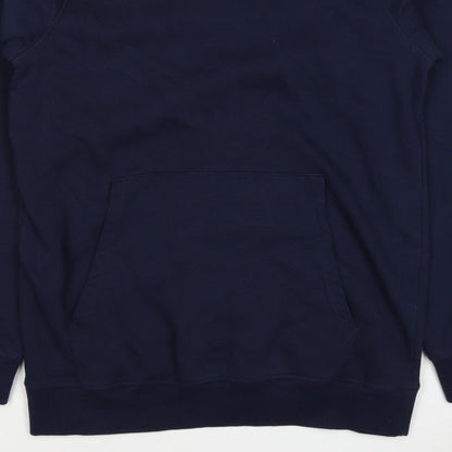 Jacamo Men’s Blue L Pullover Hoodie Cotton Blend Kangaroo Pocket