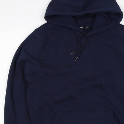 Jacamo Men’s Blue L Pullover Hoodie Cotton Blend Kangaroo Pocket
