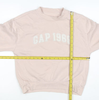 Gap Kids Girls Beige XL 12-13 Years Pullover Logo Sweatshirt