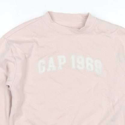 Gap Kids Girls Beige XL 12-13 Years Pullover Logo Sweatshirt