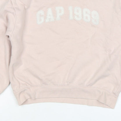 Gap Kids Girls Beige XL 12-13 Years Pullover Logo Sweatshirt