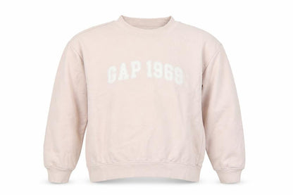 Gap Kids Girls Beige XL 12-13 Years Pullover Logo Sweatshirt