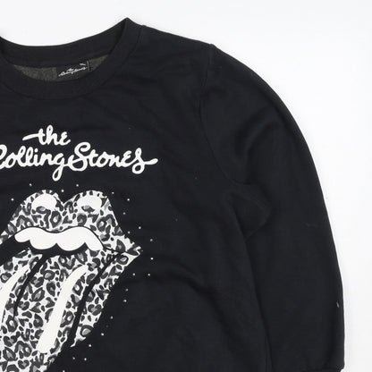 The Rolling Stones Women’s Black Size 16 Leopard Logo Sweatshirt