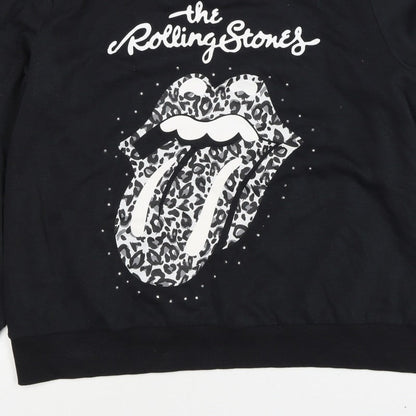The Rolling Stones Women’s Black Size 16 Leopard Logo Sweatshirt