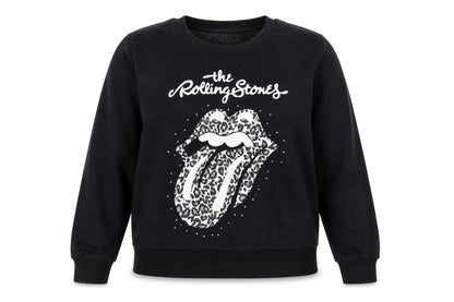 The Rolling Stones Women’s Black Size 16 Leopard Logo Sweatshirt