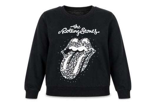 The Rolling Stones Women’s Black Size 16 Leopard Logo Sweatshirt