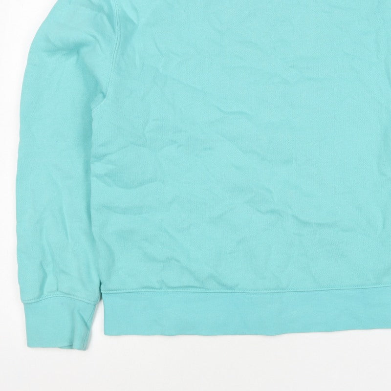 Topman Men's Blue S Pullover Crew Neck Cotton Blend Sweatshirt