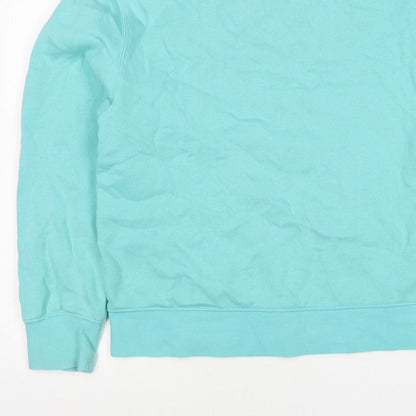 Topman Men's Blue S Pullover Crew Neck Cotton Blend Sweatshirt