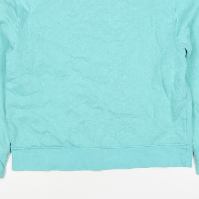 Topman Men's Blue S Pullover Crew Neck Cotton Blend Sweatshirt