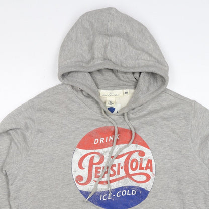 H&M L.O.G.G. Men Grey L Pepsi-Cola Graphic Pullover Hoodie