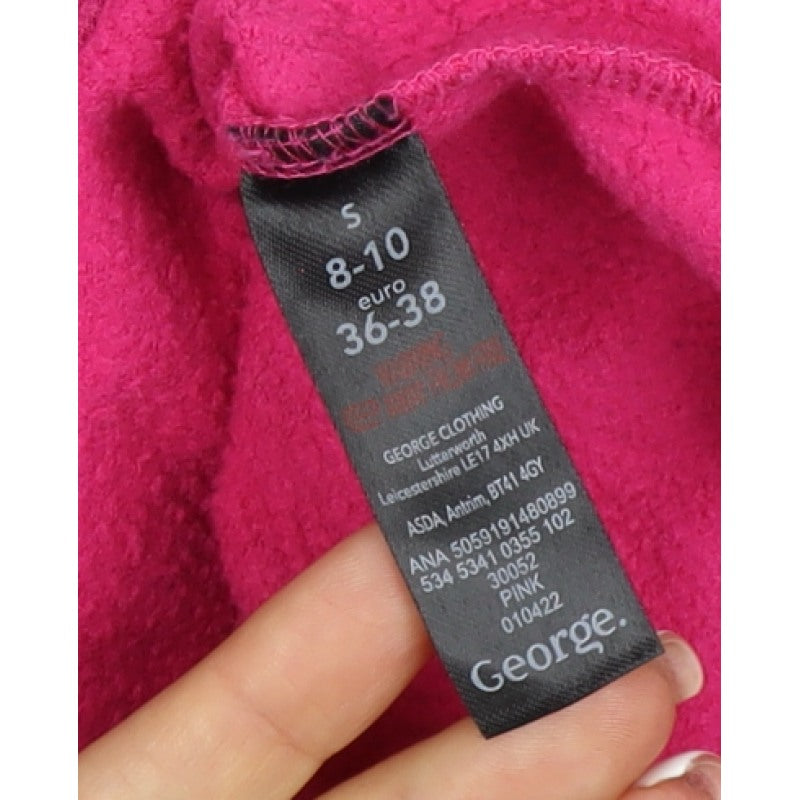 George Women Pink S Pullover Sweatshirt Crew Neck Long Sleeve
