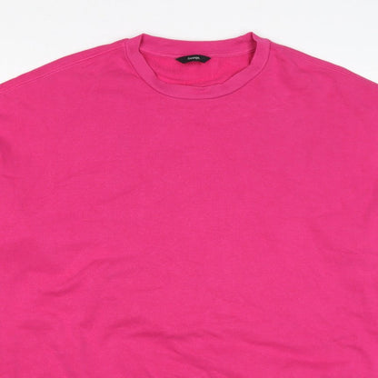 George Women Pink S Pullover Sweatshirt Crew Neck Long Sleeve