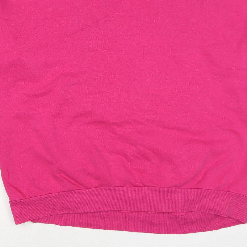 George Women Pink S Pullover Sweatshirt Crew Neck Long Sleeve