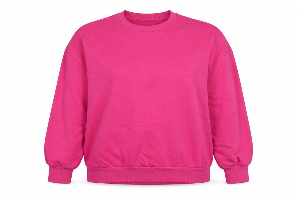 George Women Pink S Pullover Sweatshirt Crew Neck Long Sleeve