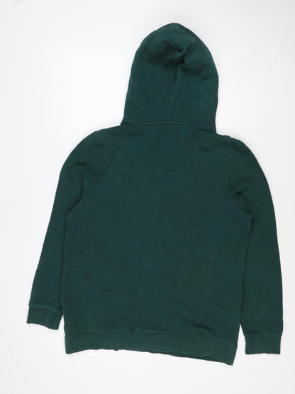 Superdry Women Green UK 10 Pullover Hoodie Logo Drawstring Cotton