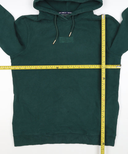 Superdry Women Green UK 10 Pullover Hoodie Logo Drawstring Cotton