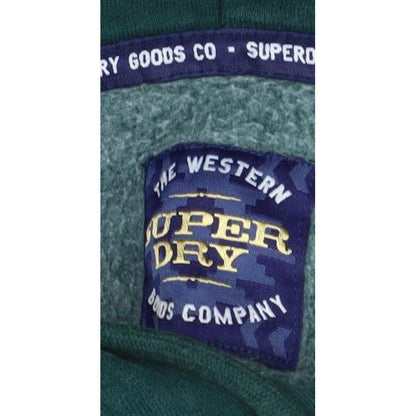 Superdry Women Green UK 10 Pullover Hoodie Logo Drawstring Cotton