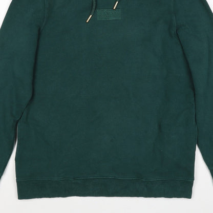 Superdry Women Green UK 10 Pullover Hoodie Logo Drawstring Cotton