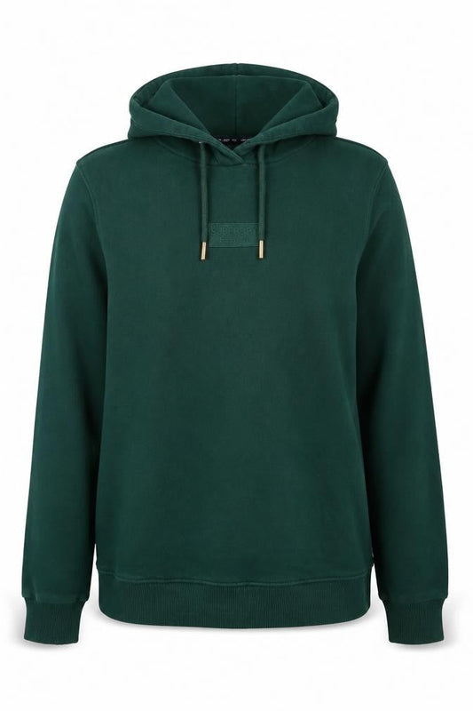 Superdry Women Green UK 10 Pullover Hoodie Logo Drawstring Cotton