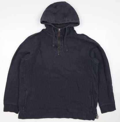 Boston Crew Men’s Black XL 1/4 Zip Pullover Hoodie Pockets