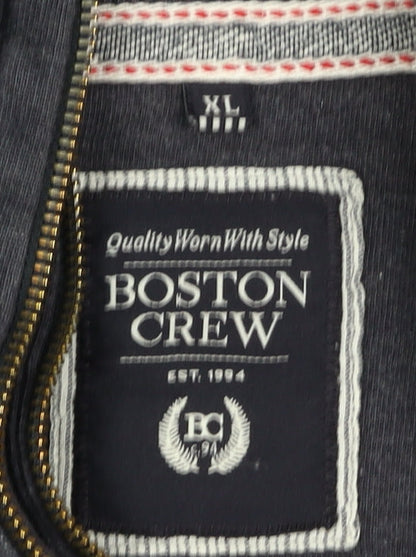 Boston Crew Men’s Black XL 1/4 Zip Pullover Hoodie Pockets