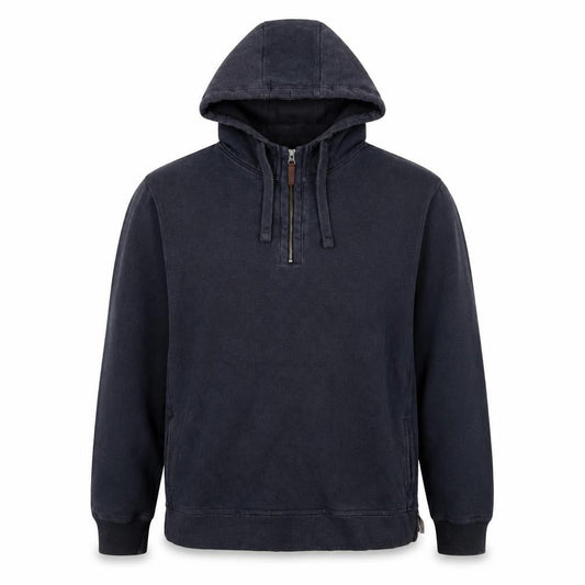Boston Crew Men’s Black XL 1/4 Zip Pullover Hoodie Pockets