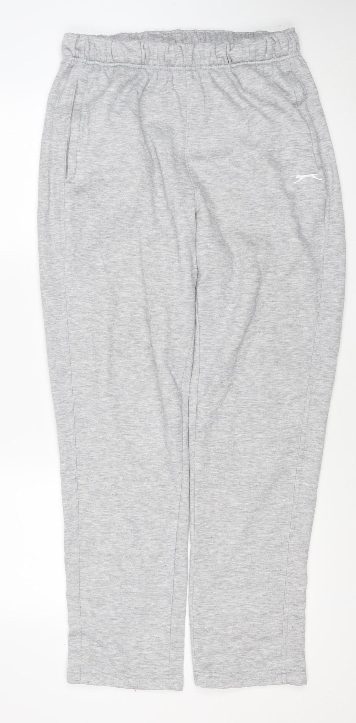 Slazenger Men Grey L Jogger Sweatpants Cotton Blend Elastic Waist Sports