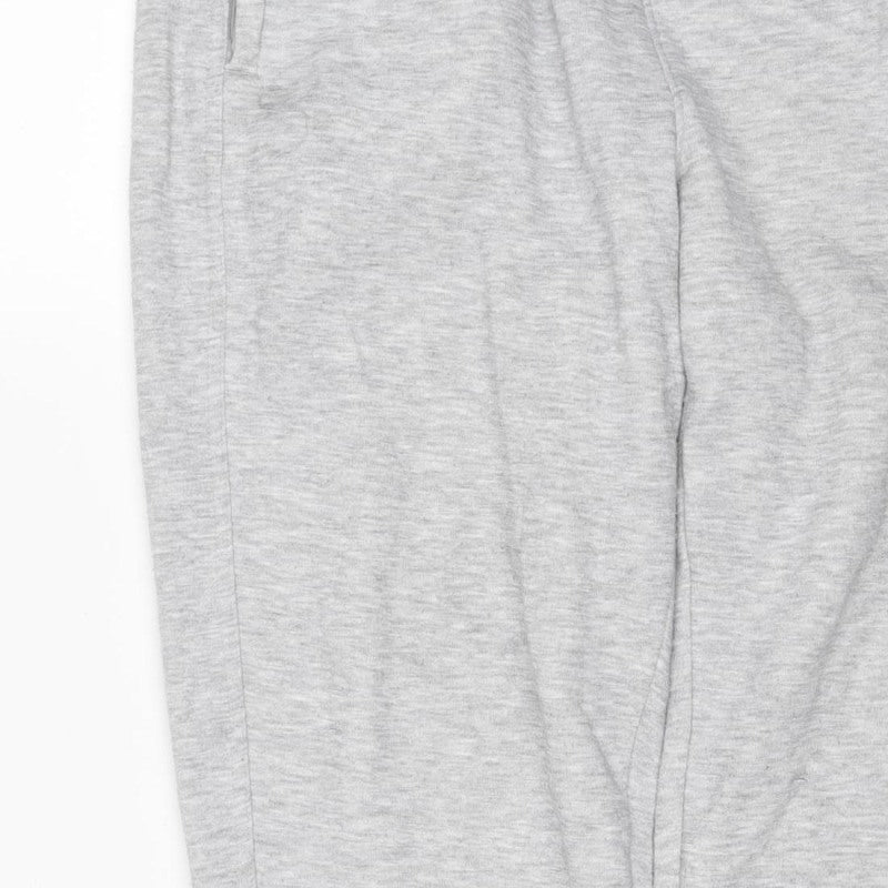 Slazenger Men Grey L Jogger Sweatpants Cotton Blend Elastic Waist Sports