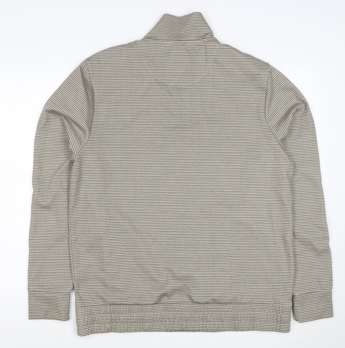 Maison Riviera Men's Beige L 1/4 Zip Check Sweatshirt Pockets