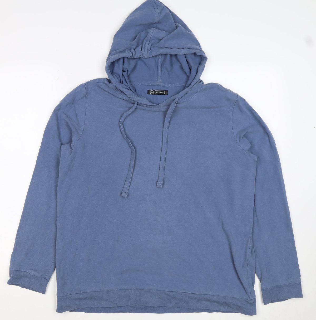 Avenue Women’s Blue Hooded Pullover Sweatshirt UK 18 Plus Cotton