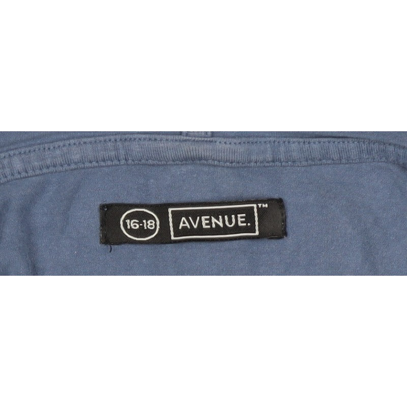 Avenue Women’s Blue Hooded Pullover Sweatshirt UK 18 Plus Cotton