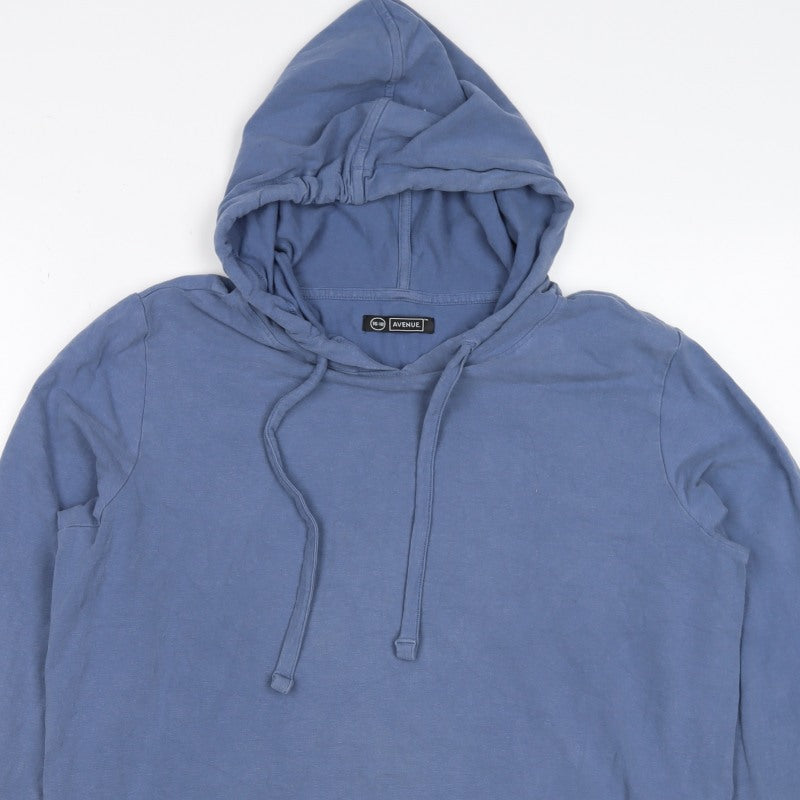 Avenue Women’s Blue Hooded Pullover Sweatshirt UK 18 Plus Cotton