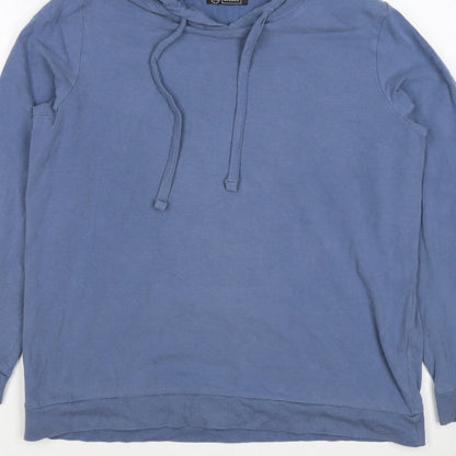 Avenue Women’s Blue Hooded Pullover Sweatshirt UK 18 Plus Cotton
