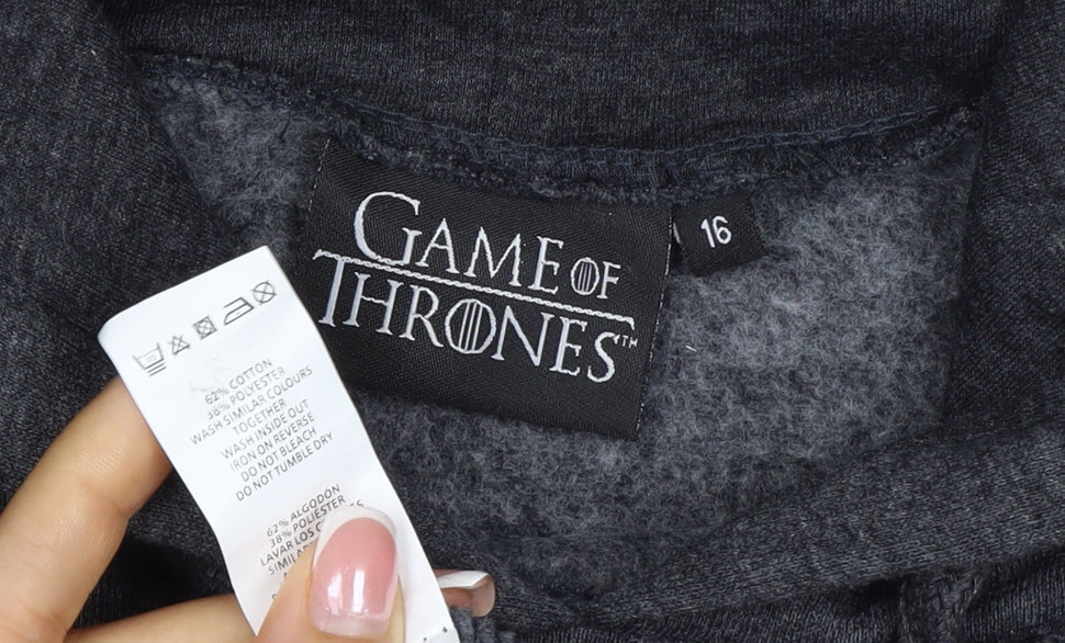 Game of Thrones Women’s Grey Size 16 Graphic Pullover Hoodie
