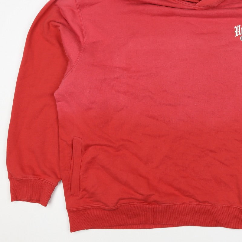 George Men’s Red 4XL Pullover Hoodie Graphic Print Logo Pockets