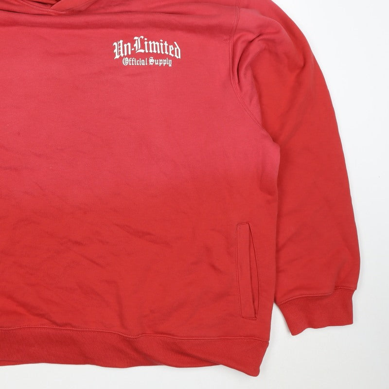 George Men’s Red 4XL Pullover Hoodie Graphic Print Logo Pockets